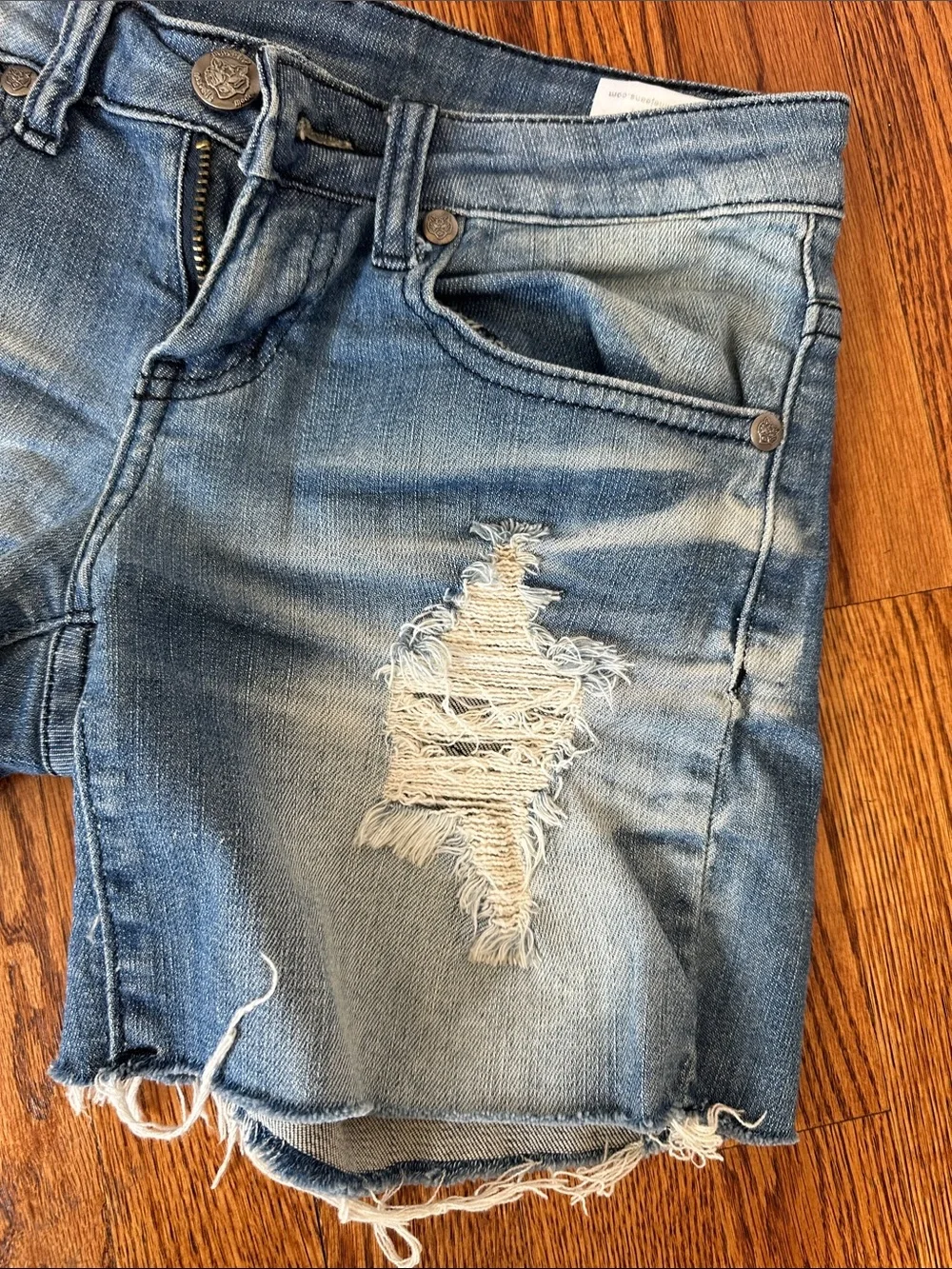 Distressed Blue Denim Women's Shorts
